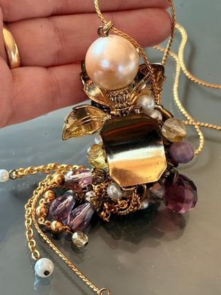 Collana vintage ciondolo fiore grappolo