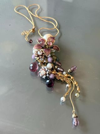 Collana vintage ciondolo fiore grappolo