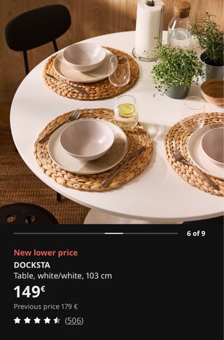 Mesa redonda Ikea Docksta negra