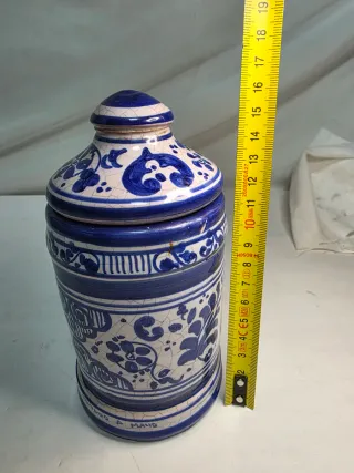 Albarelo antiguo azul y blanco