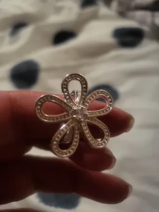 Anillo Plata Flor con Circonitas