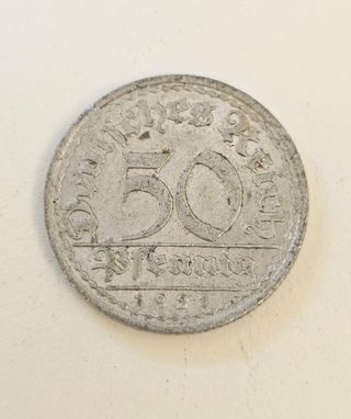 Lote 4 Monedas Antiguas 50 Pfennig