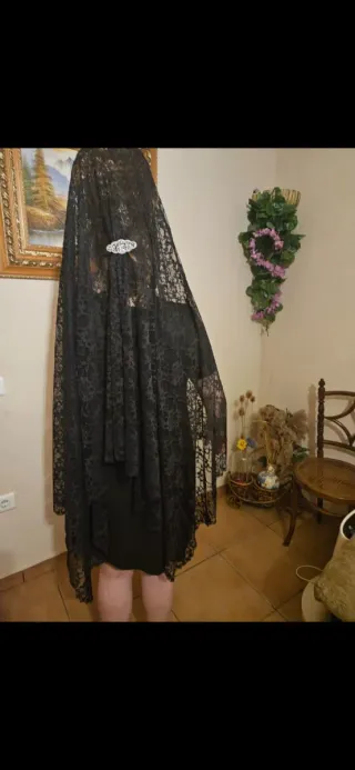 2 Mantillas Madrina Negra 220x100cm