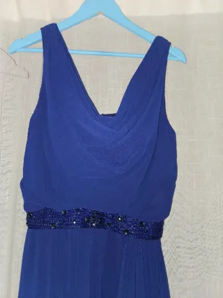 Vestido fiesta largo azul Pronovias. T42.