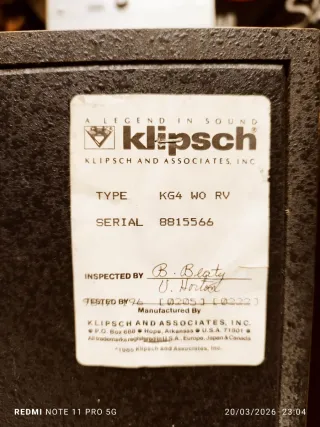 KLIPSCH KG4 LEGENDARIOS ALTAVOCES MADE IN USA.