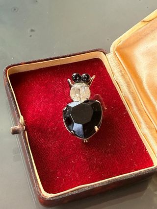 Spilla vintage insetto stilizzato strass