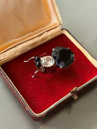 Spilla vintage insetto stilizzato strass