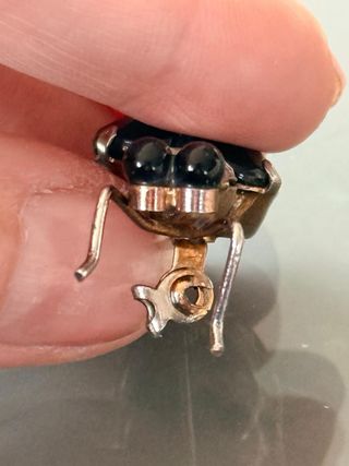 Spilla vintage insetto stilizzato strass