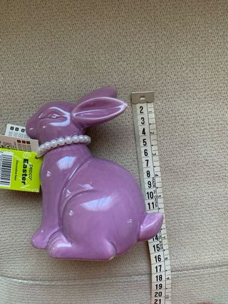 Figura Conejo Pascua Cerámica Lila