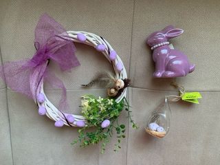 Figura Conejo Pascua Cerámica Lila