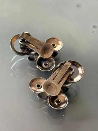 Orecchini vintage clip fiori blu anni '50/'60