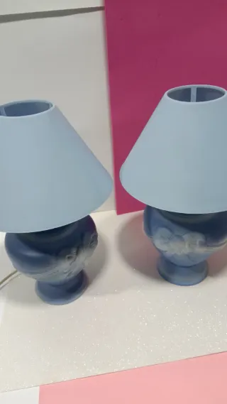 Lámparas mesilla vintage de cerámica shabby chic