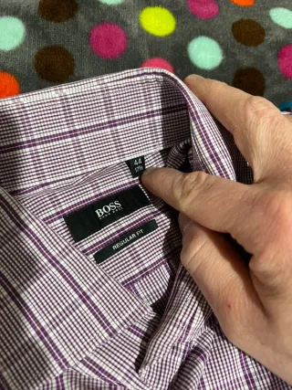 Camicia Hugo Boss a quadri viola