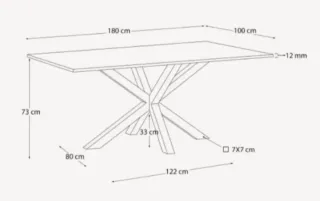 Mesa Kave Home Cristal y sillas
