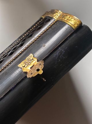 Caja joyero oriental laca negra y dorada