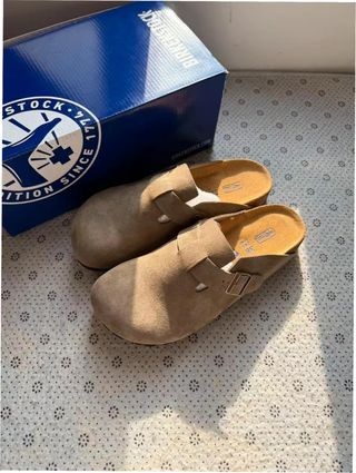 Birkenstock 38 Beige/Marrón Zuecos Unisex