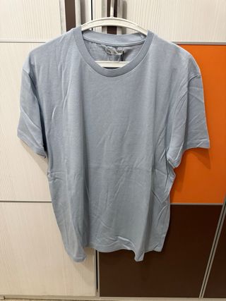 Camiseta Zara punto fino azul claro Talla L
