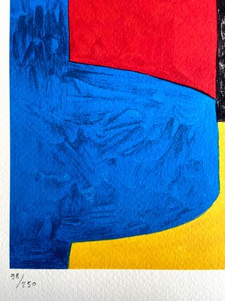 Serge Poliakoff Composición azul y roja Litografía