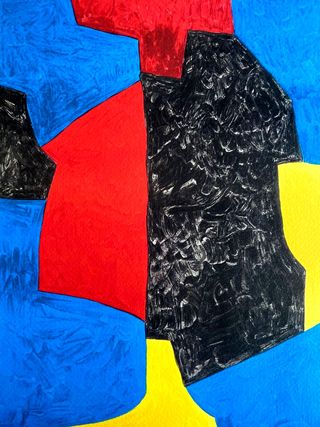 Serge Poliakoff Composición azul y roja Litografía