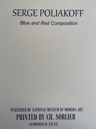 Serge Poliakoff Composición azul y roja Litografía