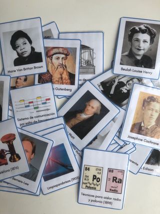 Tarjetas de personajes célebres hechas a mano