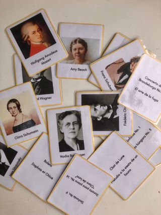 Tarjetas de personajes célebres hechas a mano