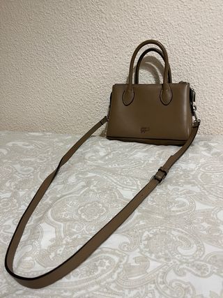 Bolso Parfois marrón topo elegante triple bolsillo