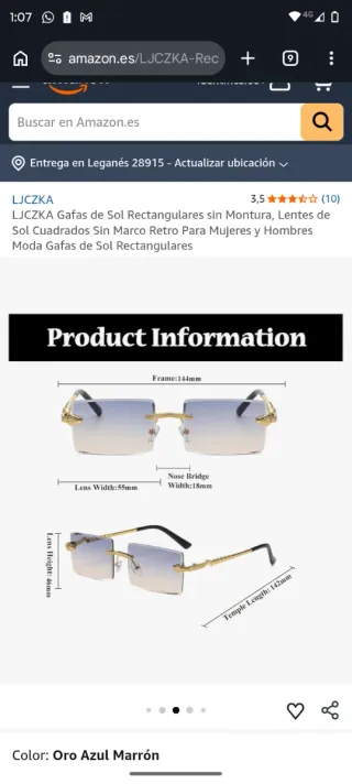 Gafas de sol rectangulares LJCZKA
