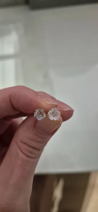 Pendientes Rosa Plata