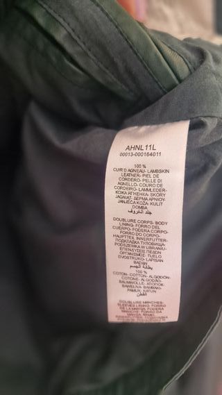 Cazadora Piel Naf Naf Verde Bosque