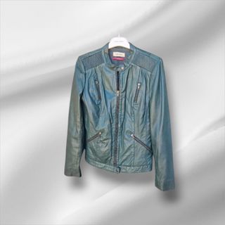 Cazadora Piel Naf Naf Verde Bosque