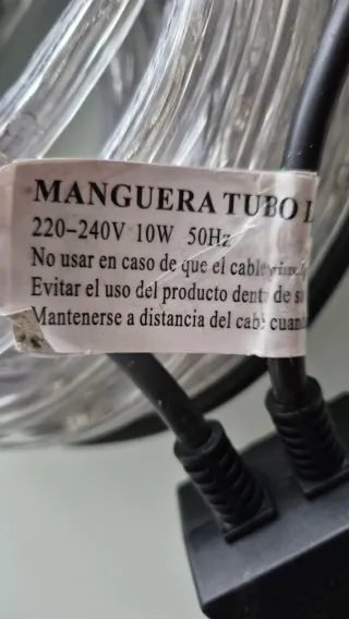 Dos Mangueras LED Tubo 220-240V 10W 12m y 8m
