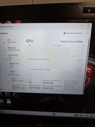 Ordenador portátil MSI Gaming i7 con 16 gigas RAM