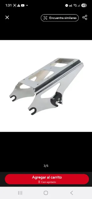 Soporte portaequipajes Harley Davidson (Plata)