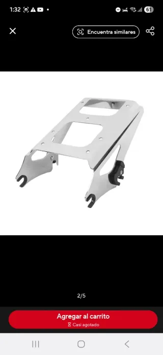 Soporte portaequipajes Harley Davidson (Plata)