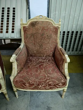 Sofá y sillón antiguos estilo Luis XV