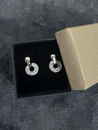 Pendientes Aro Cristales Plateados