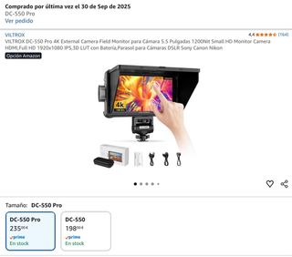 Monitor Viltrox DC-550 Pro + 2 Baterías