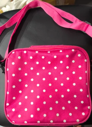 Bolsa nevera bebé lunares rosa
