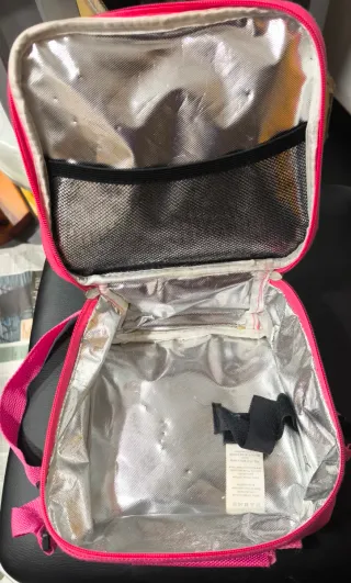 Bolsa nevera bebé lunares rosa