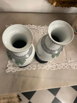 Jarrón Chino Antiguo Figuras Mujeres