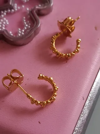 Pendientes Tous Aro ositos 3D Dorados