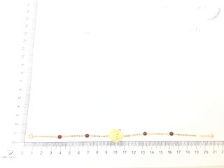 pulsera oro 18k con piedra con coral