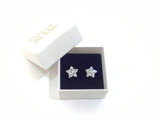 pendientes plata 925mm con piedra con circonita