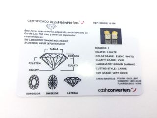 pendientes oro 18k con piedra con diamante de laboratorio