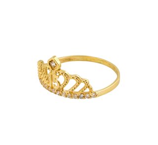 anillo oro 18k con piedra con circonita t. 14 (17,2 mm)