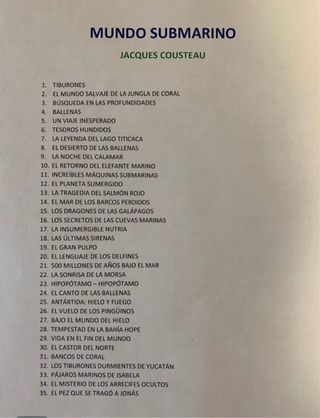 Mundo Submarino Jacques Cousteau VHS