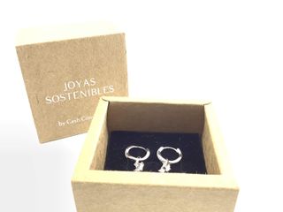 argollas plata 925mm con piedra con circonita