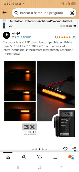 Intermitentes LED BMW F10 F11 ámbar dinámicos Ñ