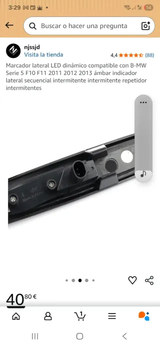 Intermitentes LED BMW F10 F11 ámbar dinámicos Ñ